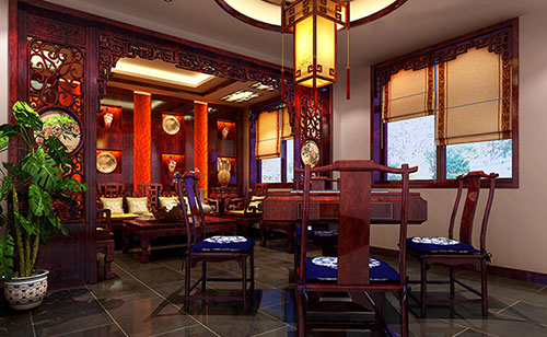 西塞山古典中式风格茶楼包间设计装修效果图