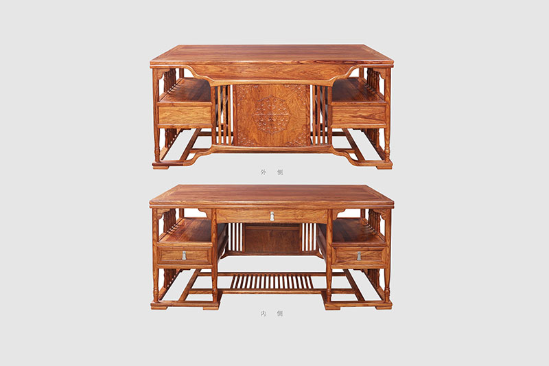 西塞山中式家居装饰书房桌椅组合家具效果图